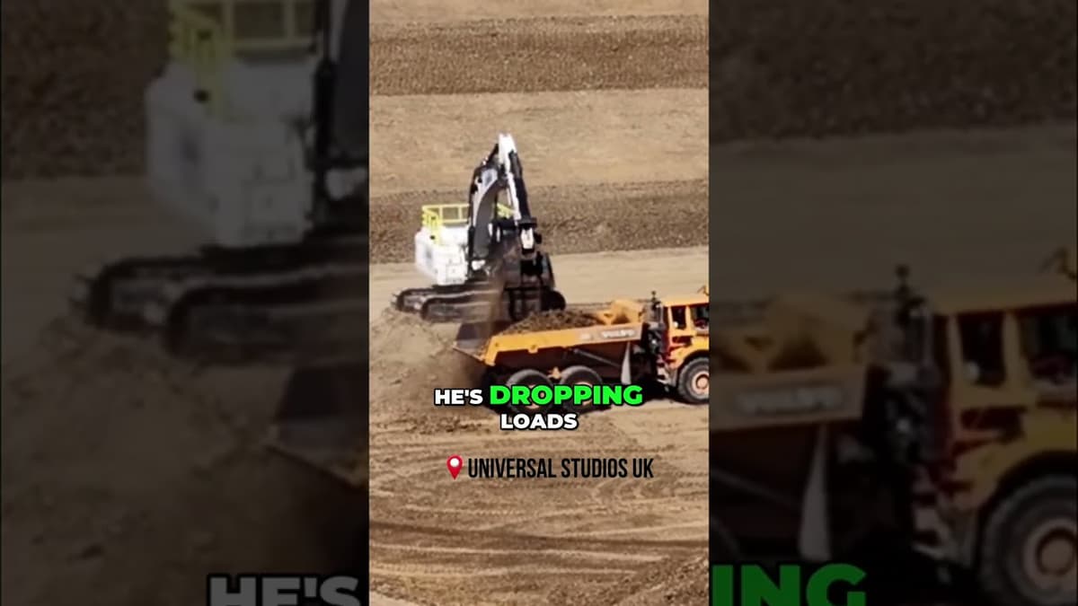 Massive Digger Moving Dirt: Satisfying Construction Footage! #shorts