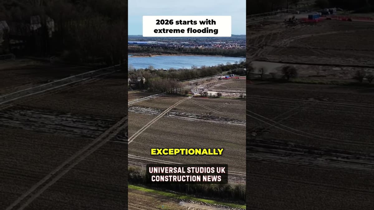 Drone Spots Flooded Construction Site #shorts