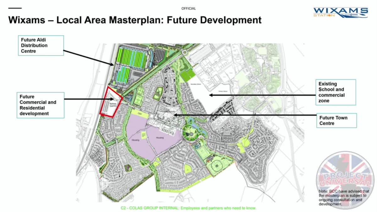 Bedford Council Meeting, Wixams railway station update with mention of Universal. March 2025