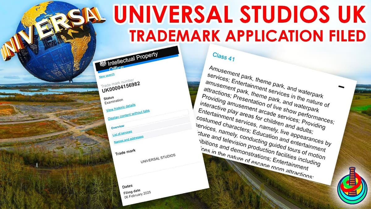 Universal Submit Trademark Application for UK Theme Park!