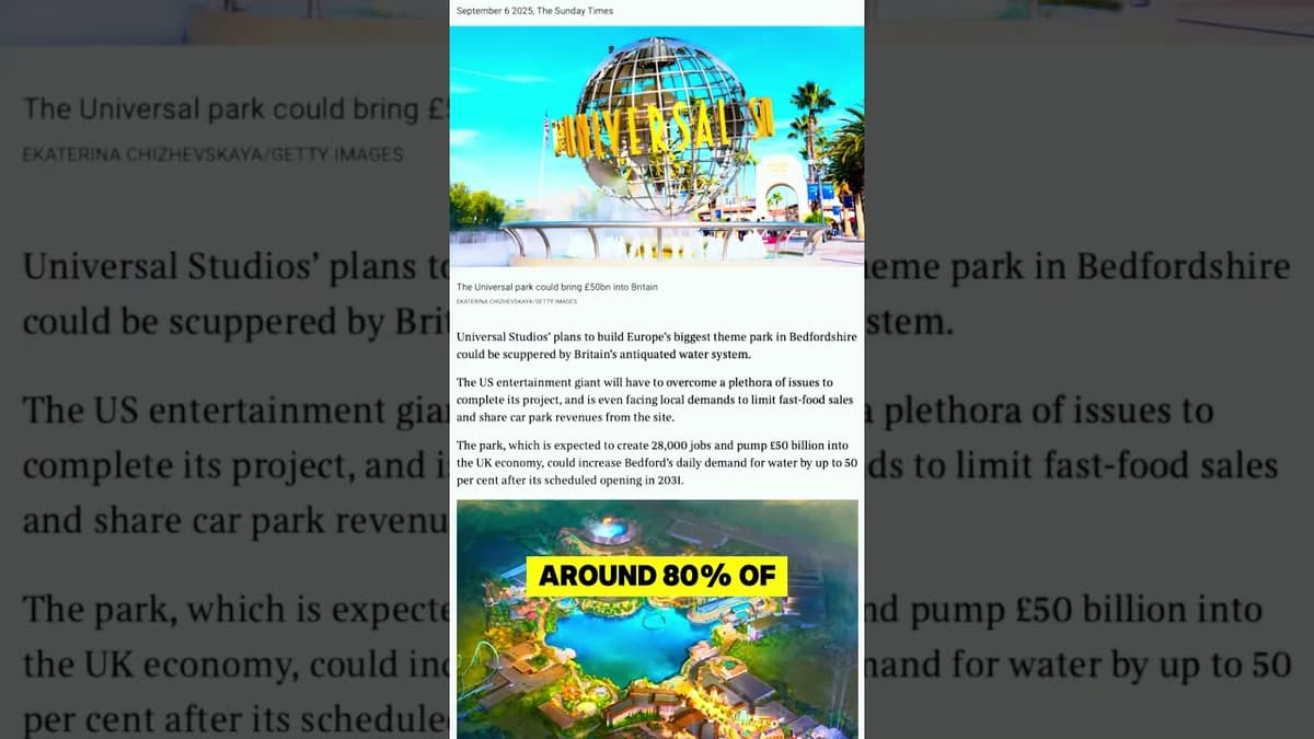 Universal Studios Bedford: Will Water Shortages Stop the £50bn Theme Park?