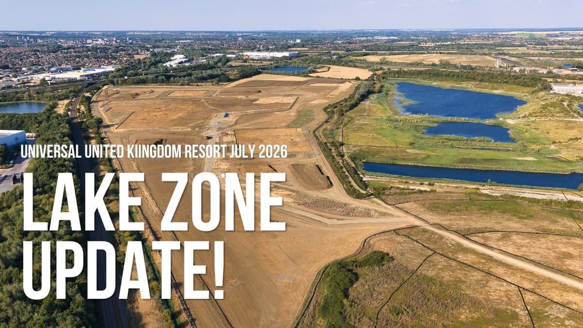Universal Studios UK Construction Update | BIG Changes at the Lake Zone & Concrete Slab!